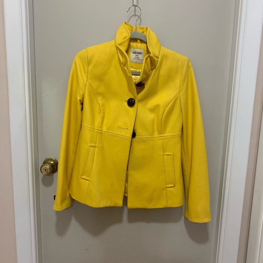 Old Navy Women's Yellow Peacoat